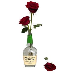 Empty Maker's Mark Mint Julep Green Wax Bottle Kentucky Derby Party Decorations